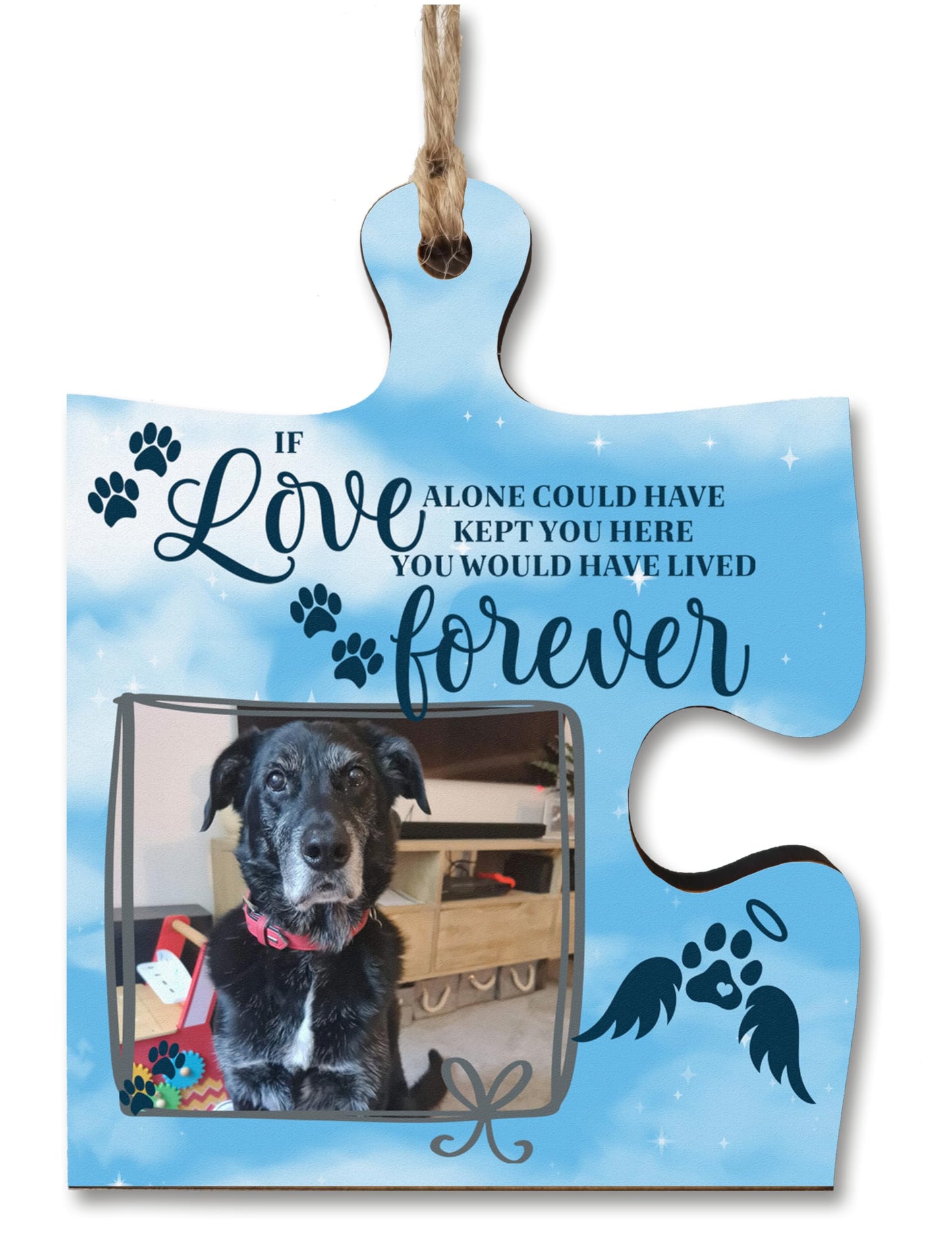 The Plum Penguin Hanging Jigsaw Puzzle Piece Love Alone Lived Forever Pet Loss Remembrance Sign Ornament