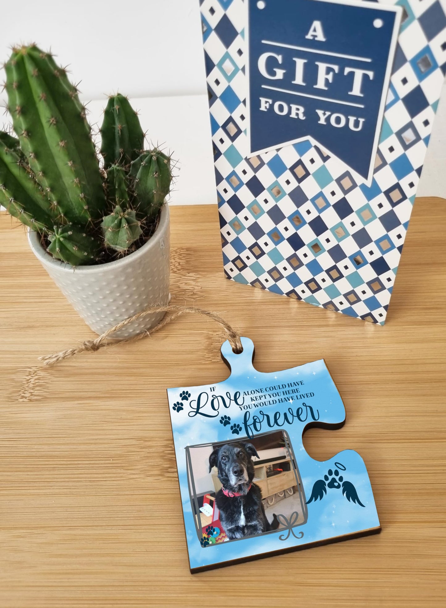 The Plum Penguin Hanging Jigsaw Puzzle Piece Love Alone Lived Forever Pet Loss Remembrance Sign Ornament