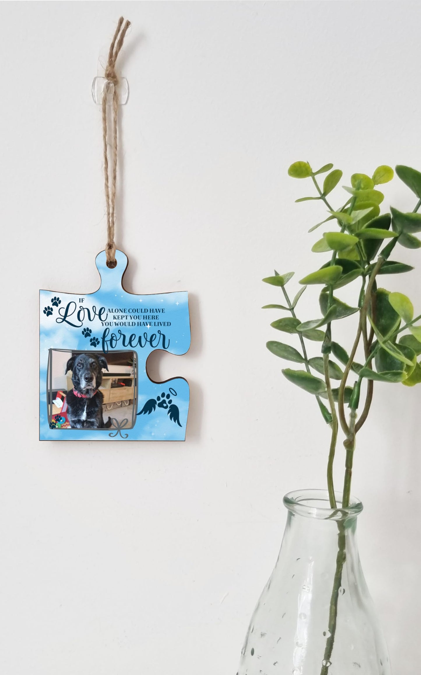The Plum Penguin Hanging Jigsaw Puzzle Piece Love Alone Lived Forever Pet Loss Remembrance Sign Ornament
