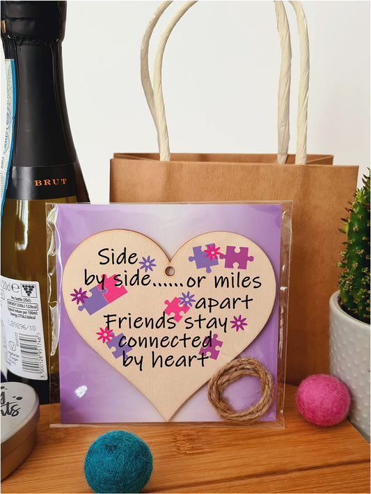 Handmade Wooden Hanging Heart Plaque Gift Perfect for your Best Friend Friendship Keepsake