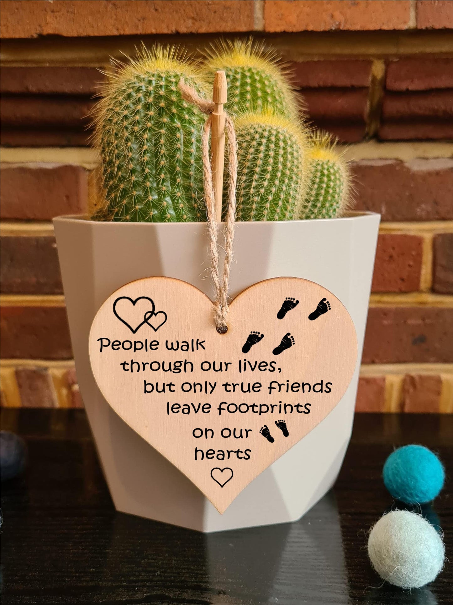 The Plum Penguin Treasured Friendships Displayed in Elegant Heart Plaques