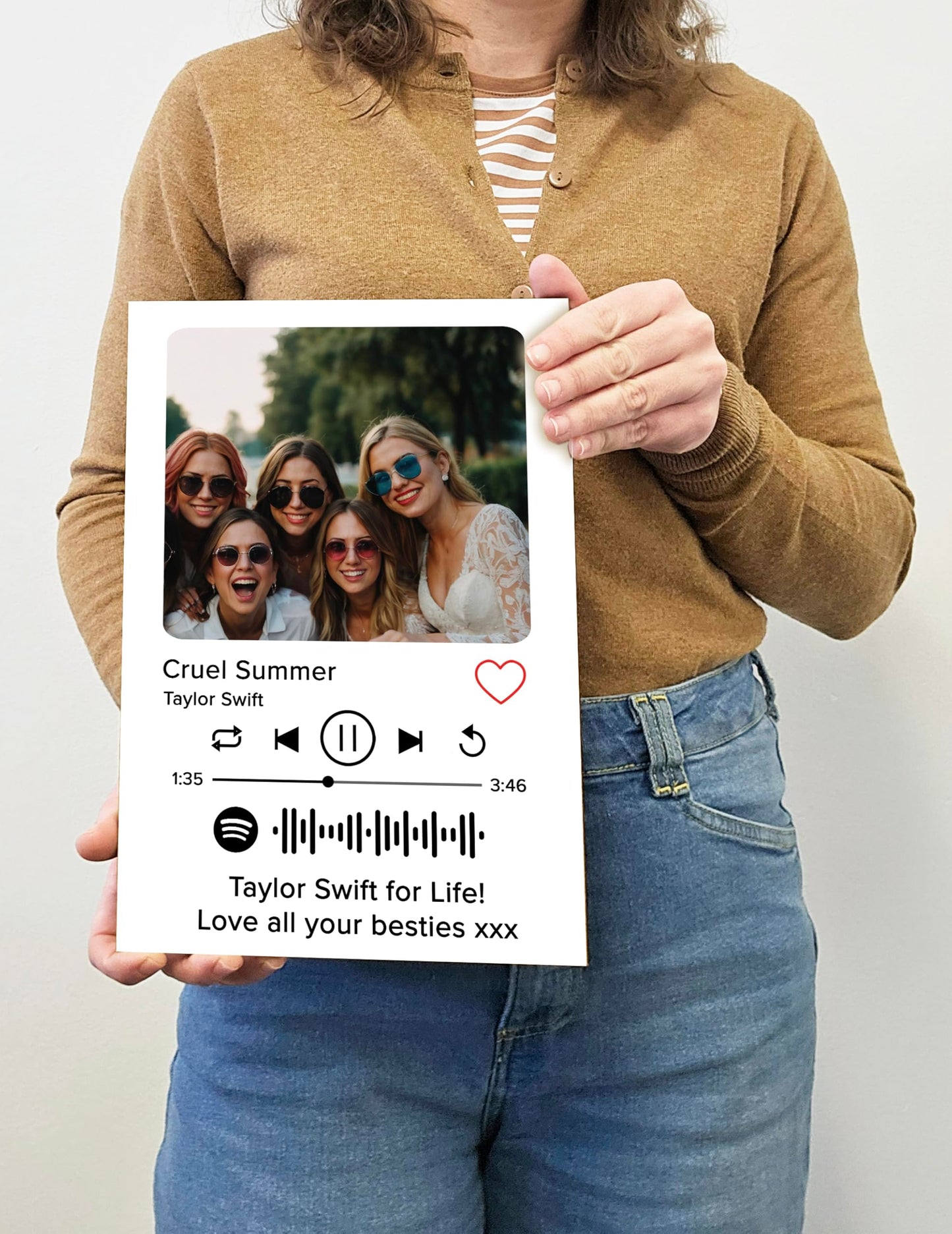 The Plum Penguin Personalised Spotify Plaque Custom Song Wall Art Photo Print A4 Wooden Sign Ideal Memorable Gifts for Couples Friends Mum
