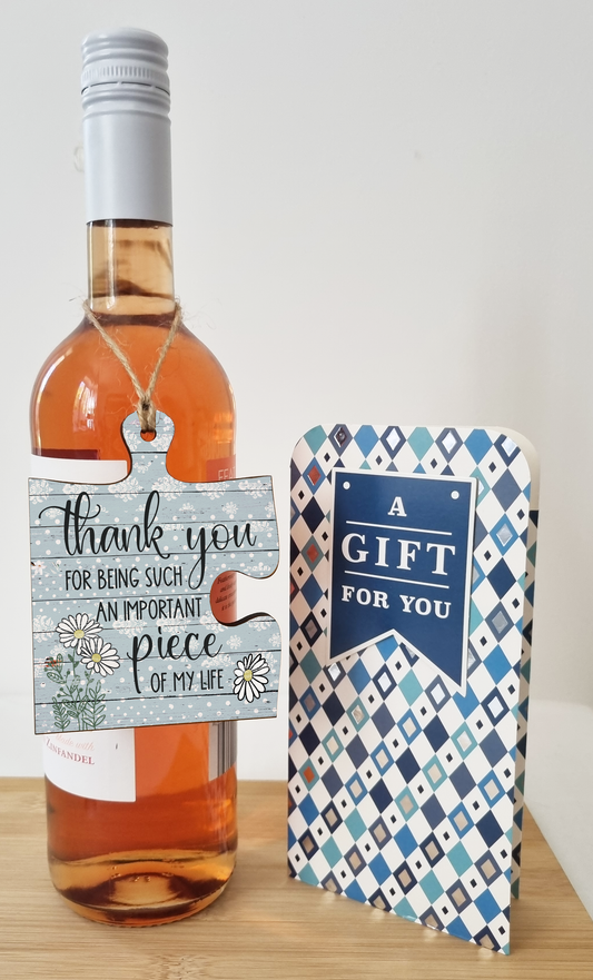 Thank You Important Piece of my Life Jigsaw Puzzle Shaped Rustic Decorative Hanging Plaque Sign Friendship Gift for Her