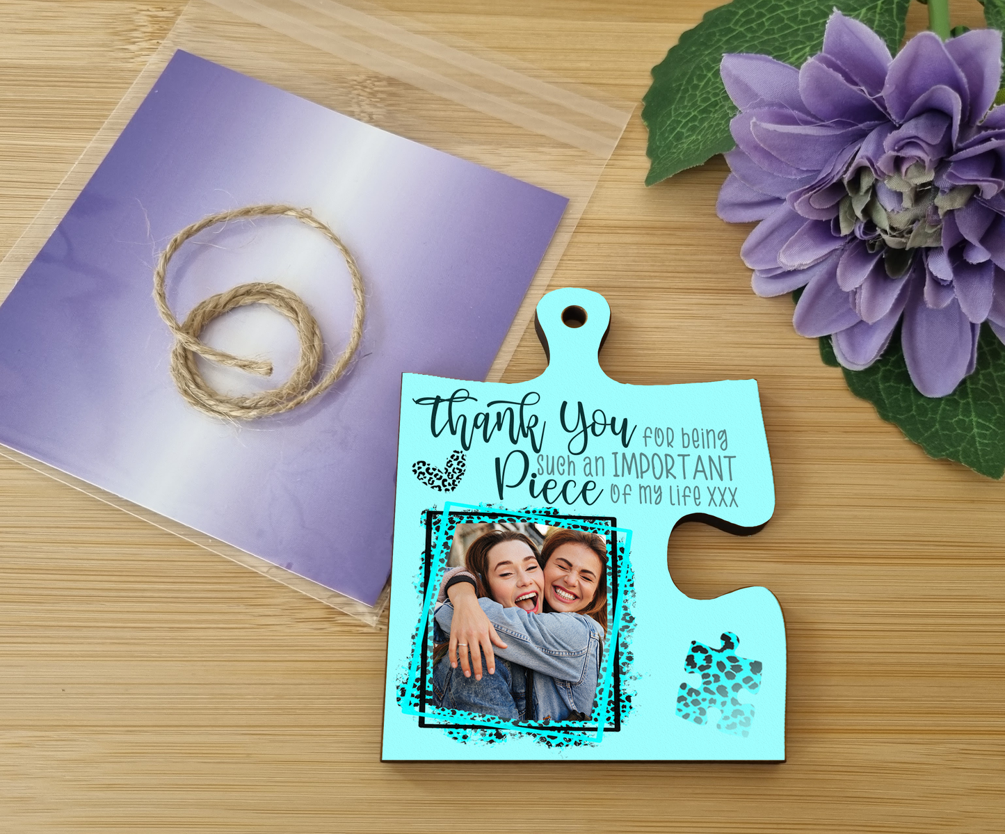 Personalised Photo Gift Thank You Important Piece of my Life Jigsaw Puzzle Shaped Decorative Hanging Plaque Sign Friendship