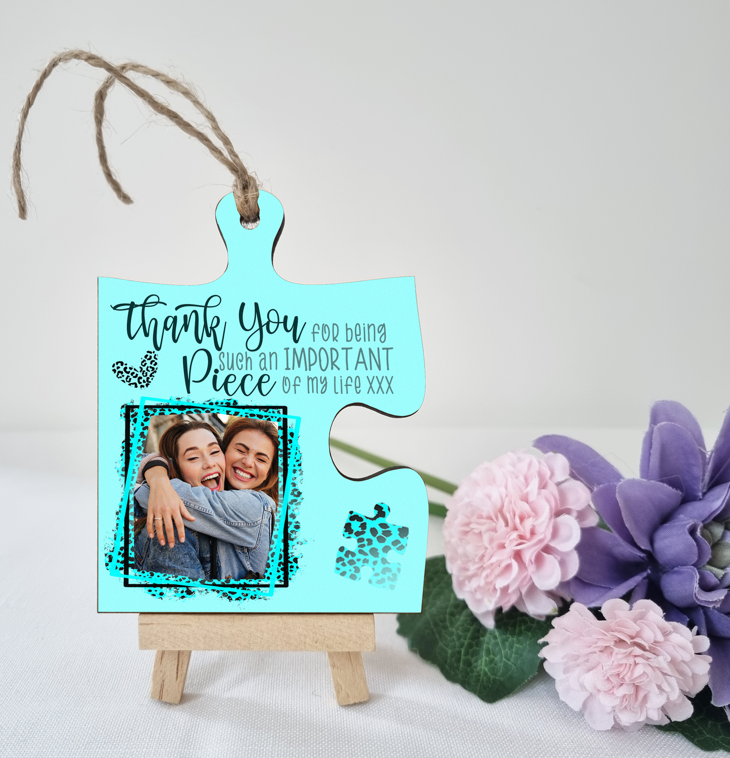 Personalised Photo Gift Thank You Important Piece of my Life Jigsaw Puzzle Shaped Decorative Hanging Plaque Sign Friendship