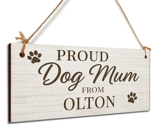 Dog Lover's Hanging Wooden Sign – Handmade Rustic Decor for Olton Homes