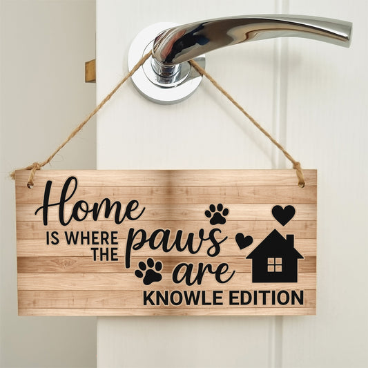 Dog Lover's Hanging Wooden Sign – Handmade Rustic Decor for Knowle Homes