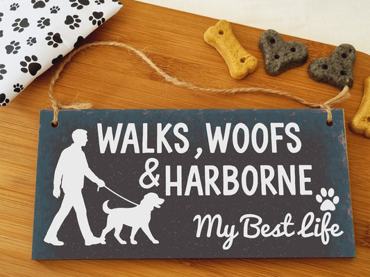Dog Lover's Hanging Wooden Sign – Handmade Rustic Decor for Harborne Homes
