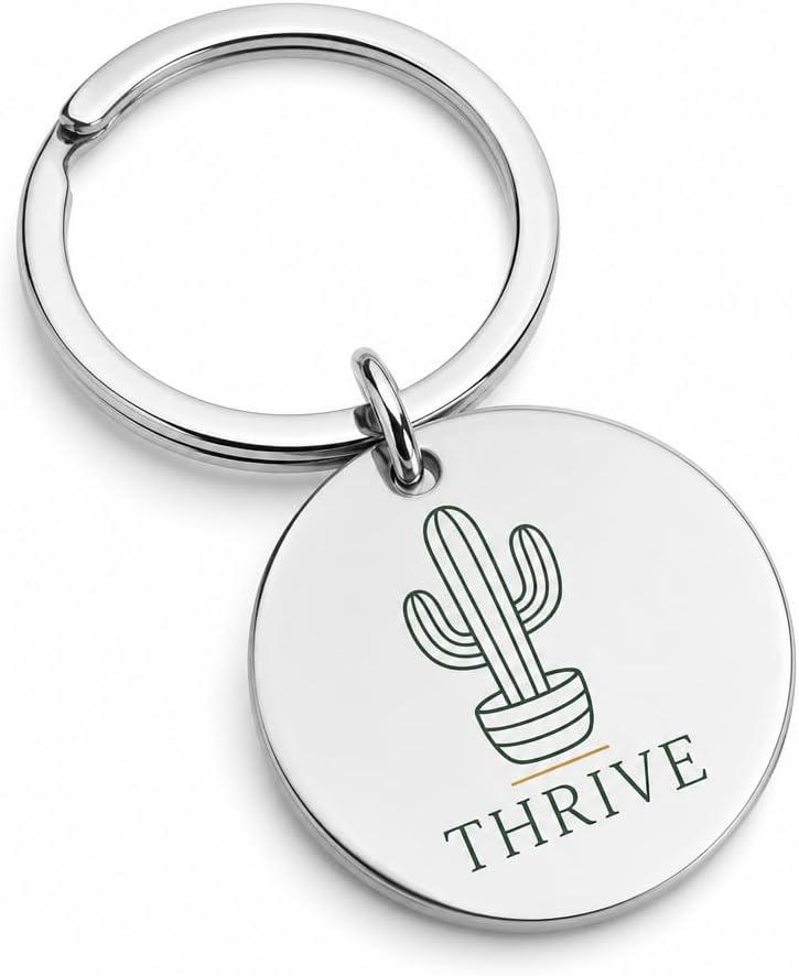 Cactus Quiet Strength keyring