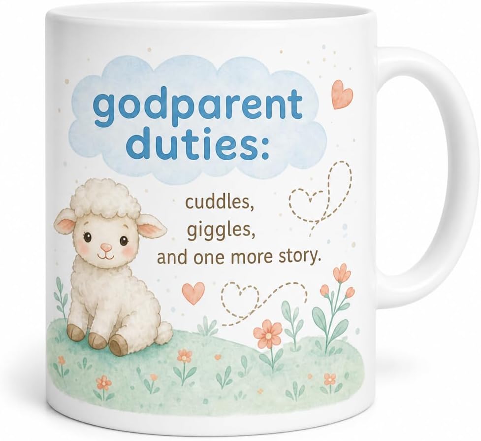 Little Lamb Godmother mug and plaque