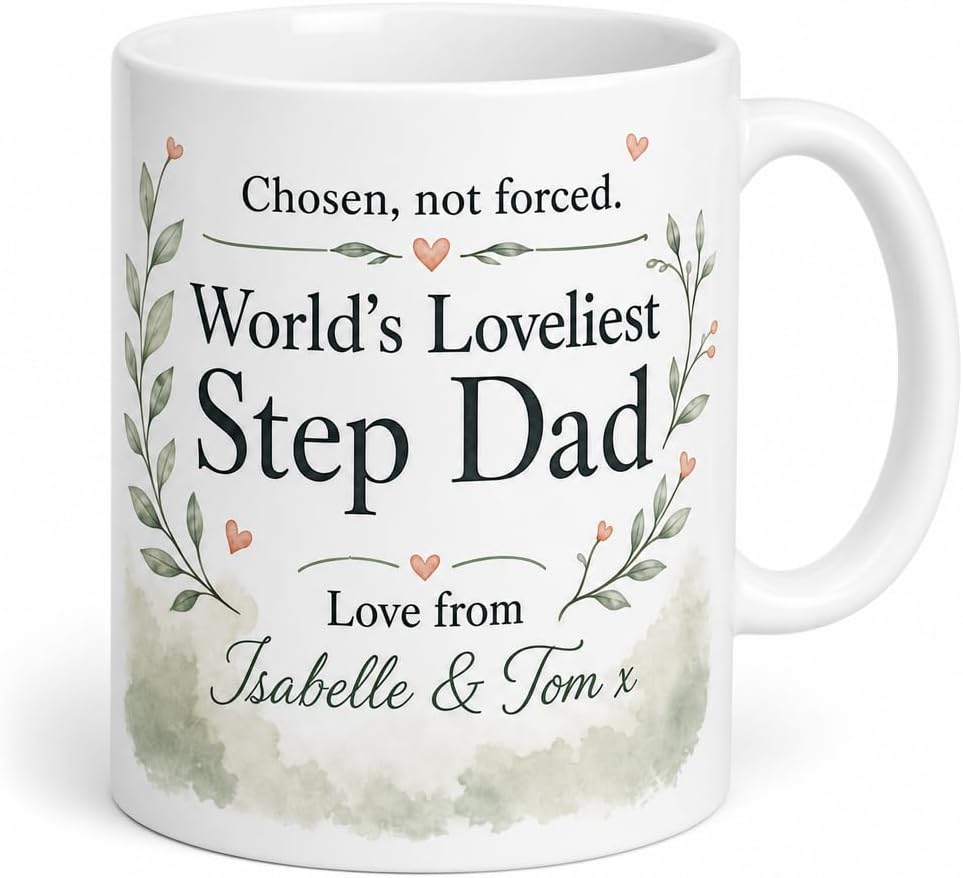Chosen Stepdad Heart mug and plaque