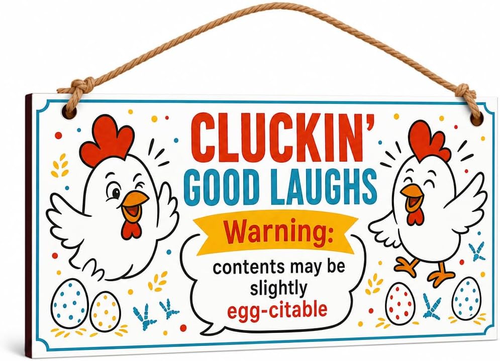 Cluckin Good Laughs mug and plaque