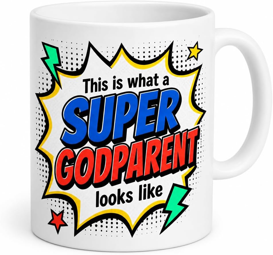 Pop Art Super Godparent mug and plaque