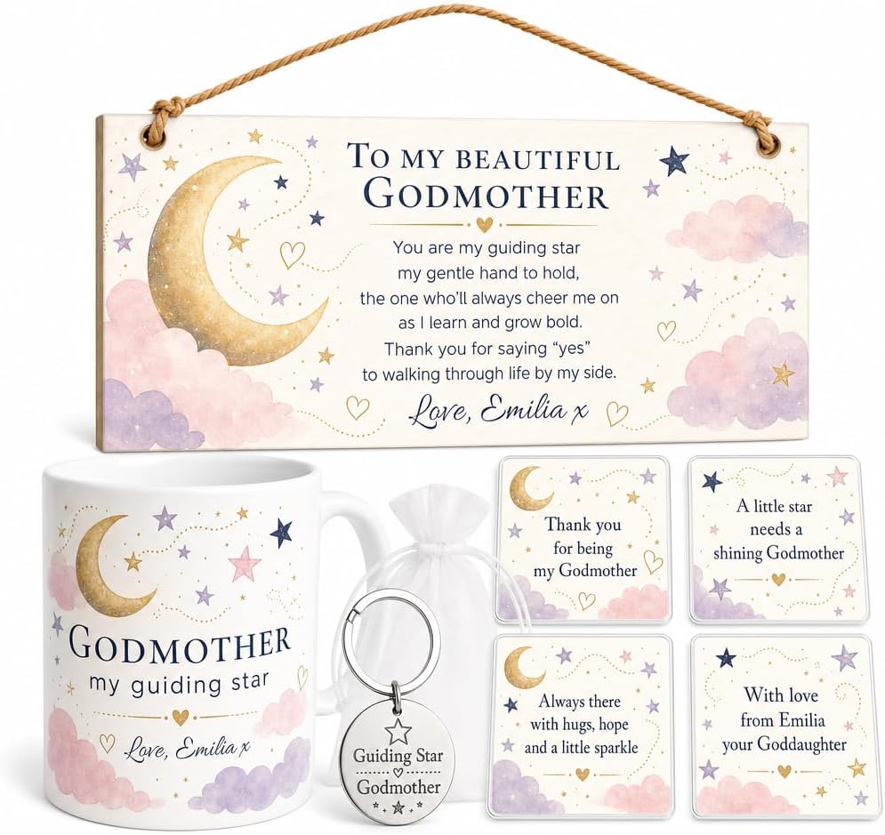 Guiding Star Godmother personalised gift box set