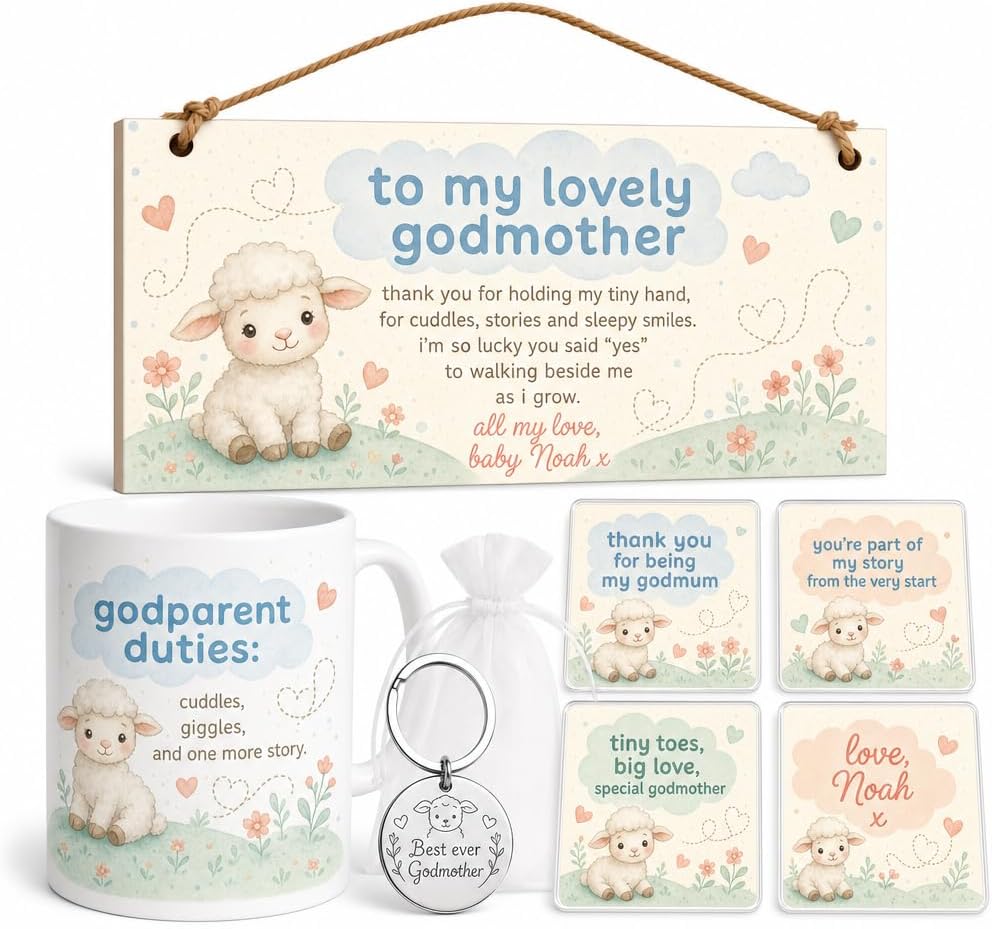 Little Lamb Godmother personalised gift box set