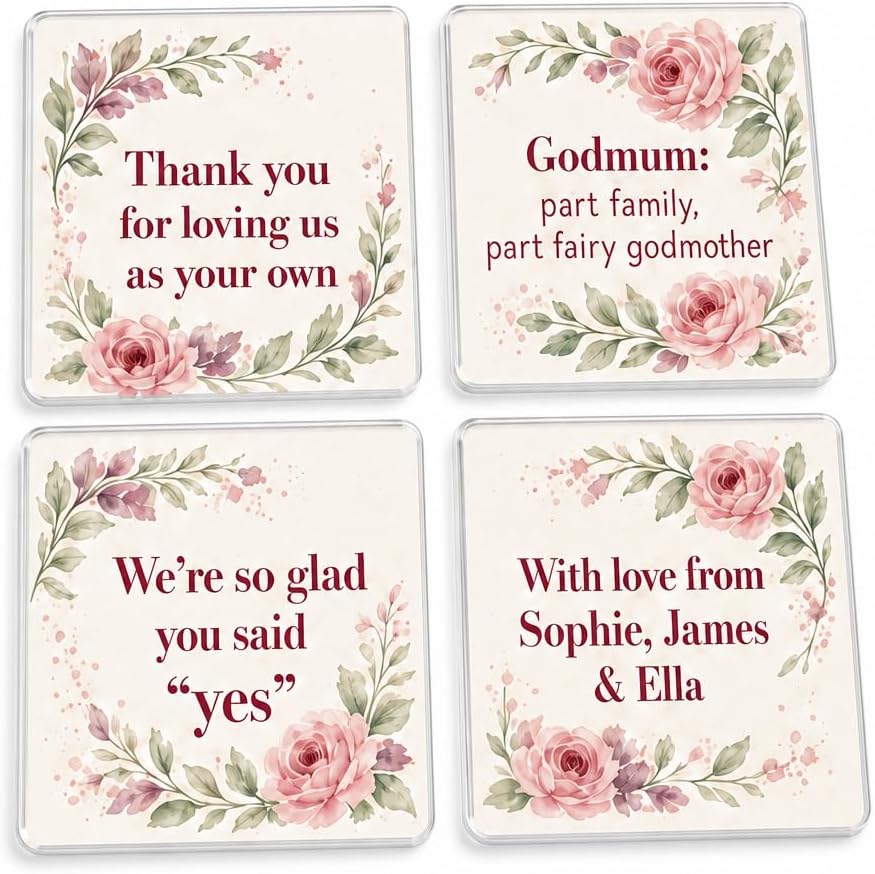 Floral Godmum Gratitude coasters