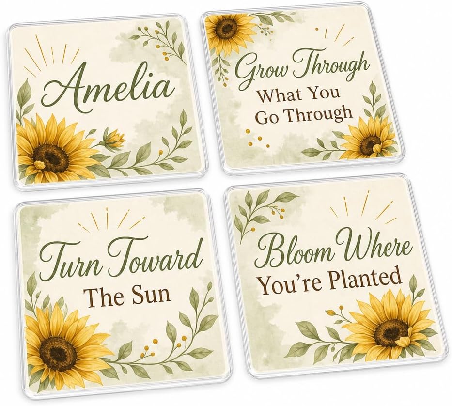 Sunflower Bright Path coasters
