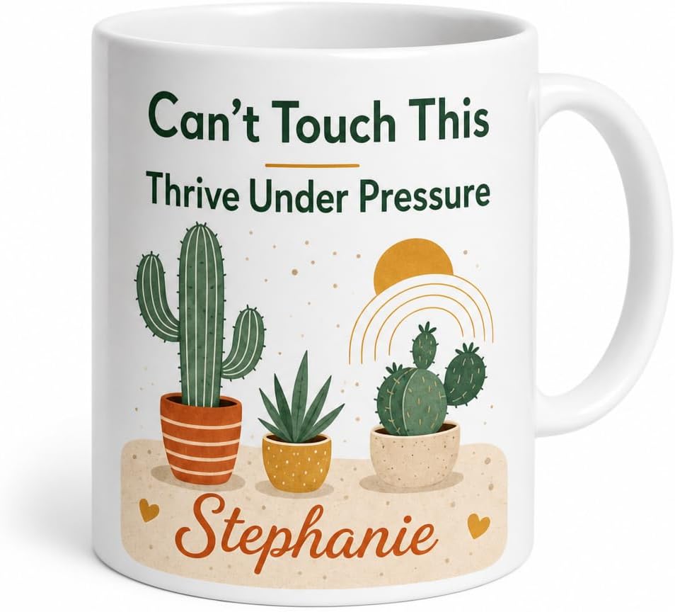 Cactus Quiet Strength mug and plaque