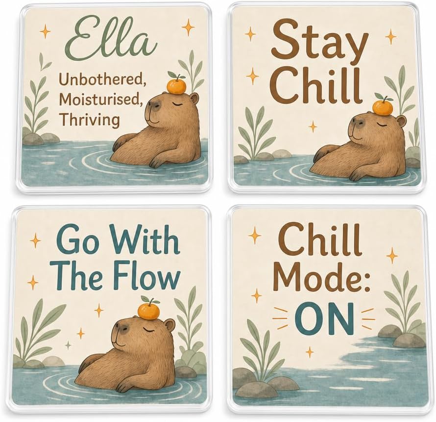 Chill Capybara Vibes coasters
