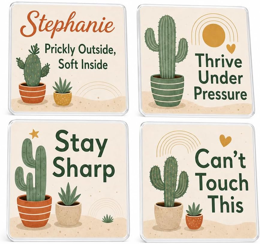 Cactus Quiet Strength coasters