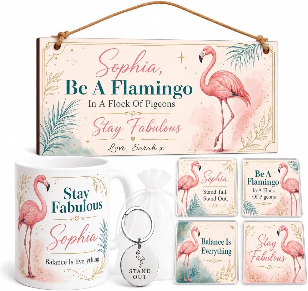 Fabulous Flamingo Glow personalised gift box set