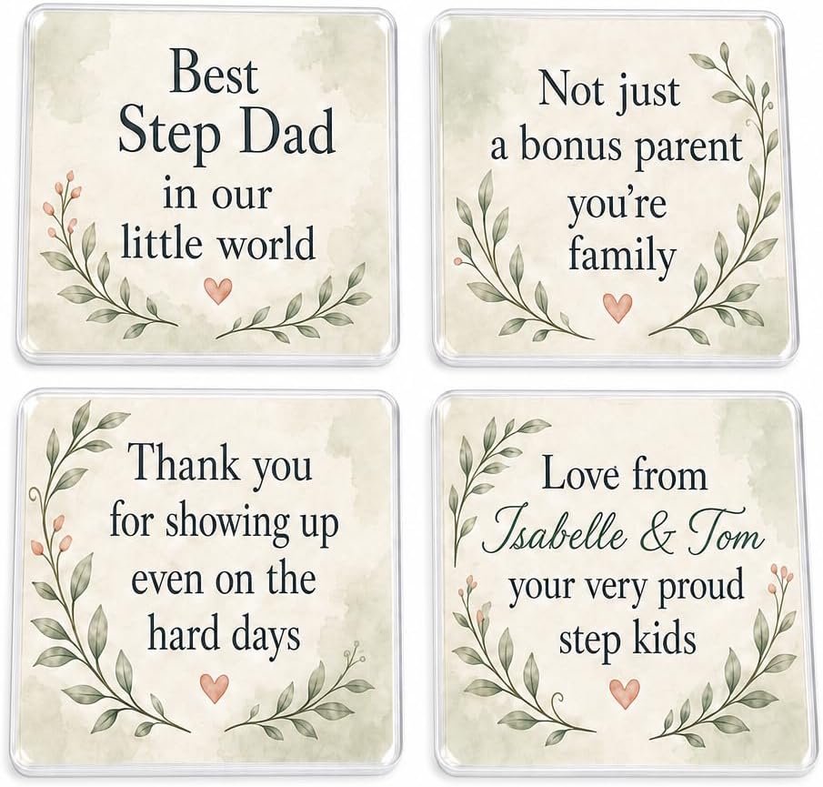 Chosen Stepdad Heart coasters