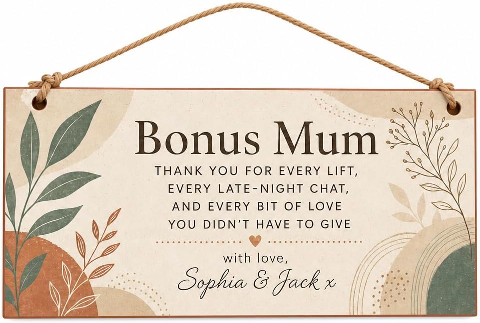 Boho Bonus Mum Bloom mug and plaque
