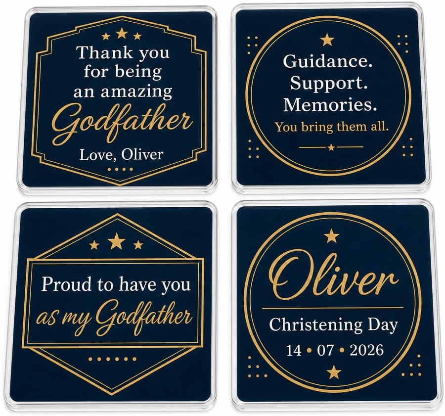 Sleek Godfather Appreciation coasters