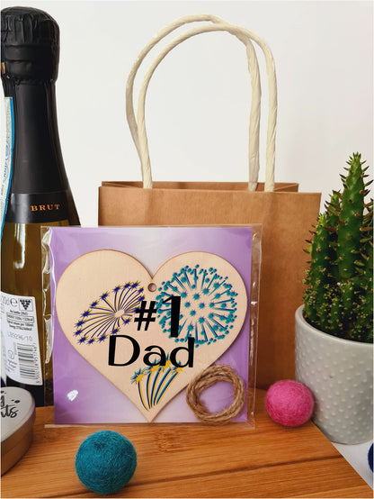 Handmade Wooden Hanging Heart Plaque Gift for Dad this Fathers Day Novelty Fun Thoughtful Keepsake