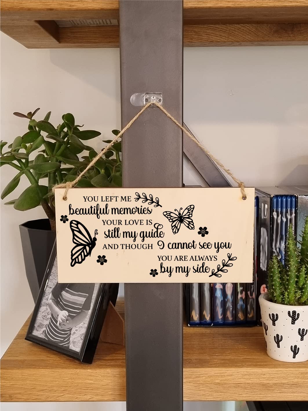 The Plum Penguin You Left Me Beautiful Memories Always By My Side Sympathy Memory Handmade Wooden Hanging Wall Plaque Sentimental Gift