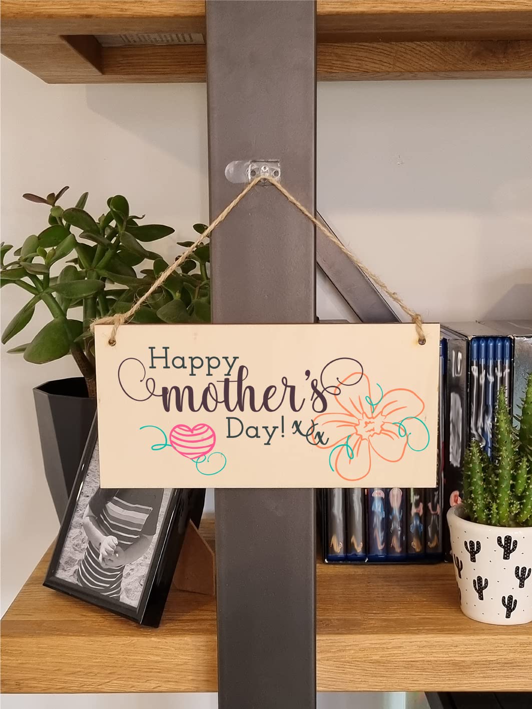 The Plum Penguin Handmade Wooden Hanging Wall Plaque Happy Mother's Day Floral Sentimental Gift Sign
