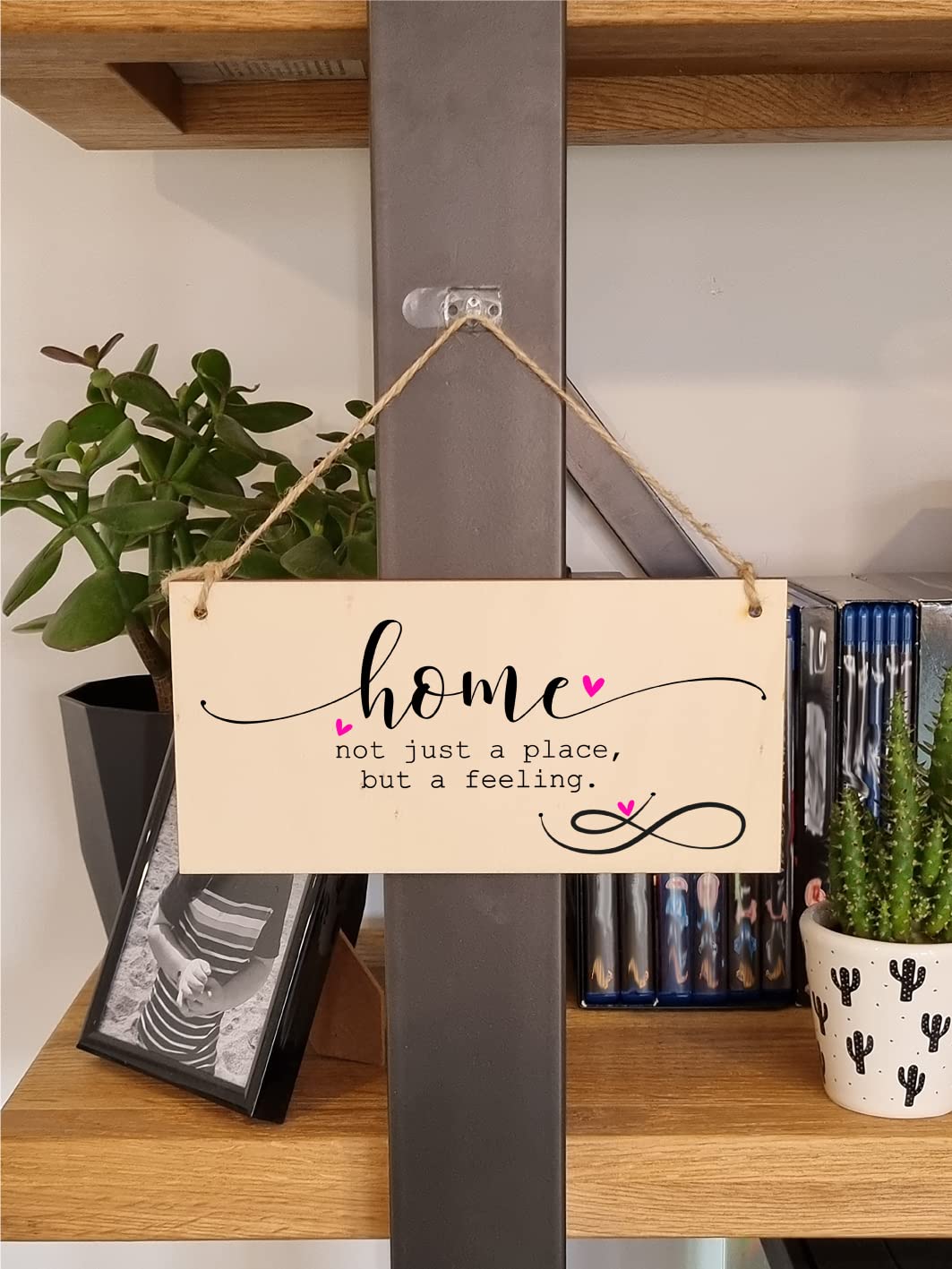 The Plum Penguin Handmade Wooden Hanging Wall Plaque Home is Not Just a Place But a Feeling Decorative Sentimental Sign Family