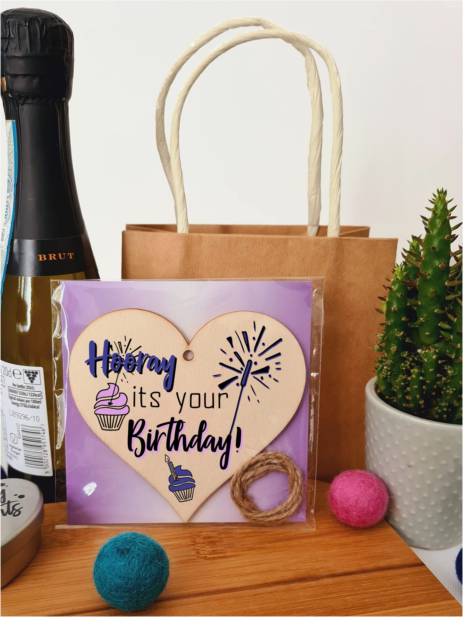 Handmade Wooden Hanging Heart Plaque Gift for Someone Special Happy Birthday Keepsake