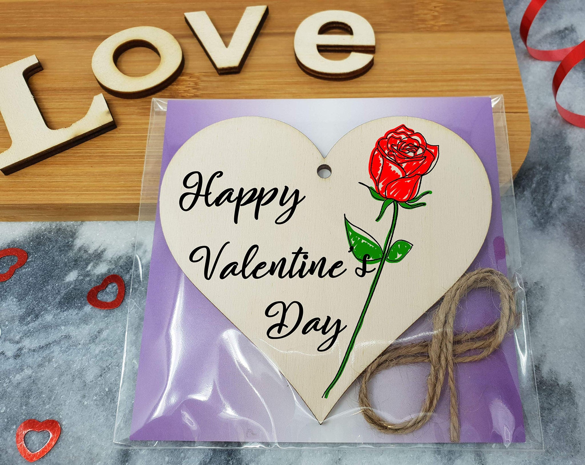 The Plum Penguin Handmade Wooden Hanging Heart Plaque Valentine's Gift for someone special boyfriend girlfriend husband wife romantic keepsake