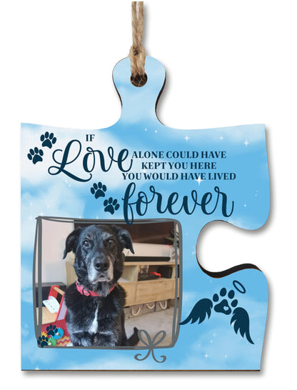 The Plum Penguin Hanging Jigsaw Puzzle Piece Love Alone Lived Forever Pet Loss Remembrance Sign Ornament