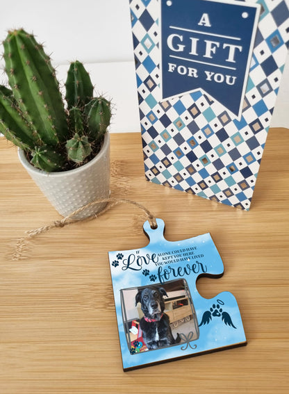 The Plum Penguin Hanging Jigsaw Puzzle Piece Love Alone Lived Forever Pet Loss Remembrance Sign Ornament
