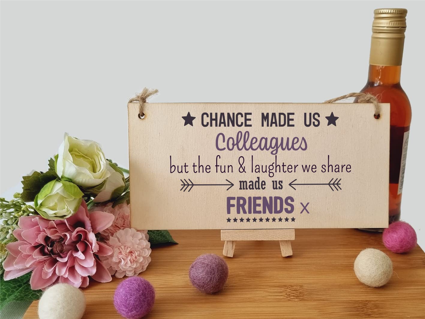 The Plum Penguin Handmade Wooden Hanging Wall Plaque Chance Made Us Colleagues Fun and Laughter Friends Workmate Leaving Gift