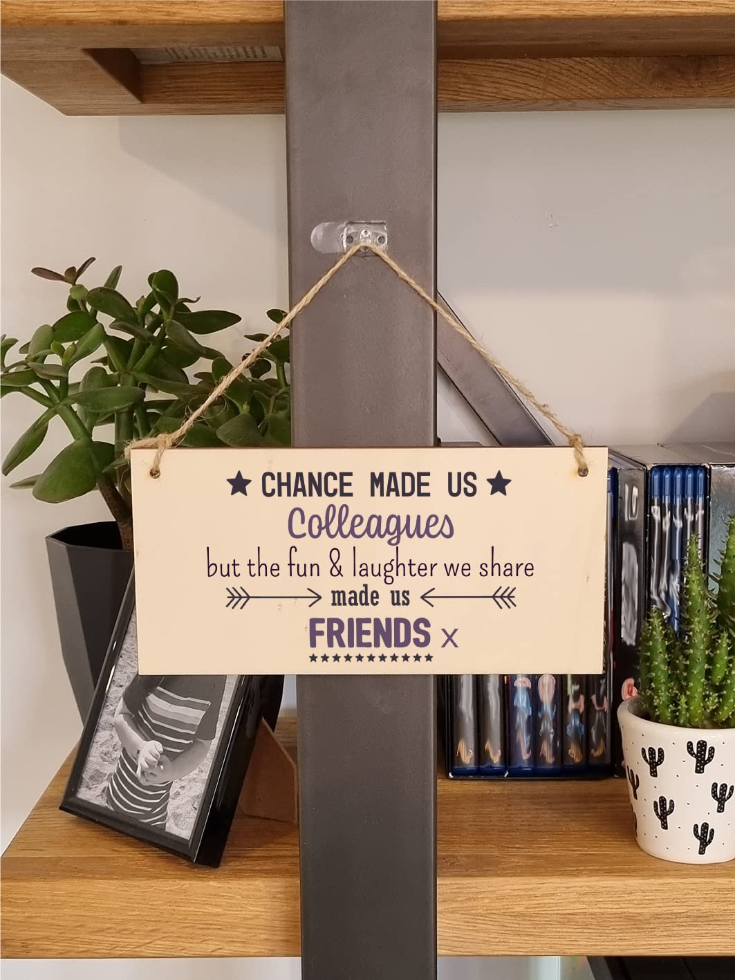 The Plum Penguin Handmade Wooden Hanging Wall Plaque Chance Made Us Colleagues Fun and Laughter Friends Workmate Leaving Gift