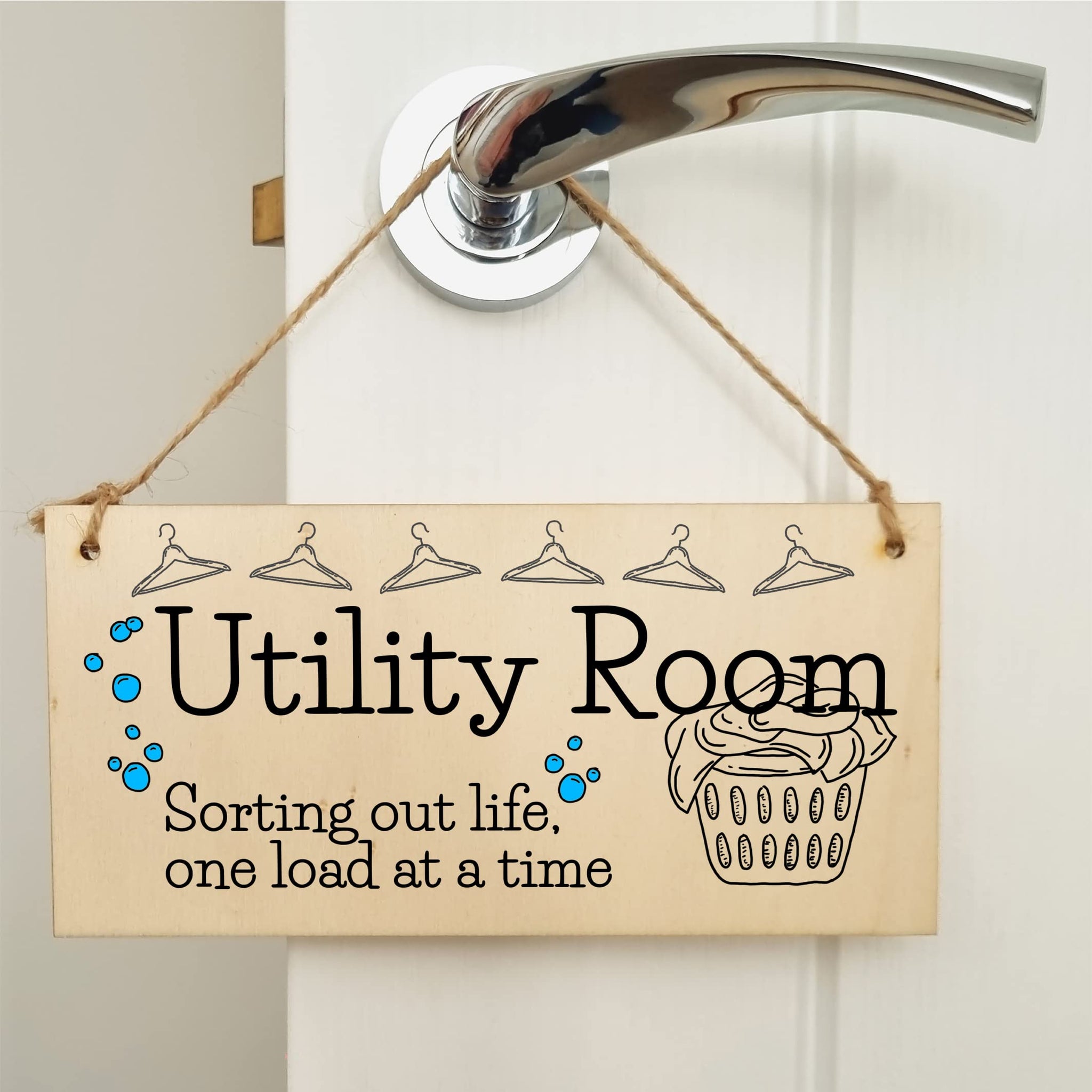 The Plum Penguin Handmade Wooden Hanging Wall Plaque Utility Room Sorting Out Life Funny Decorative Sign Kitchen Washing Room