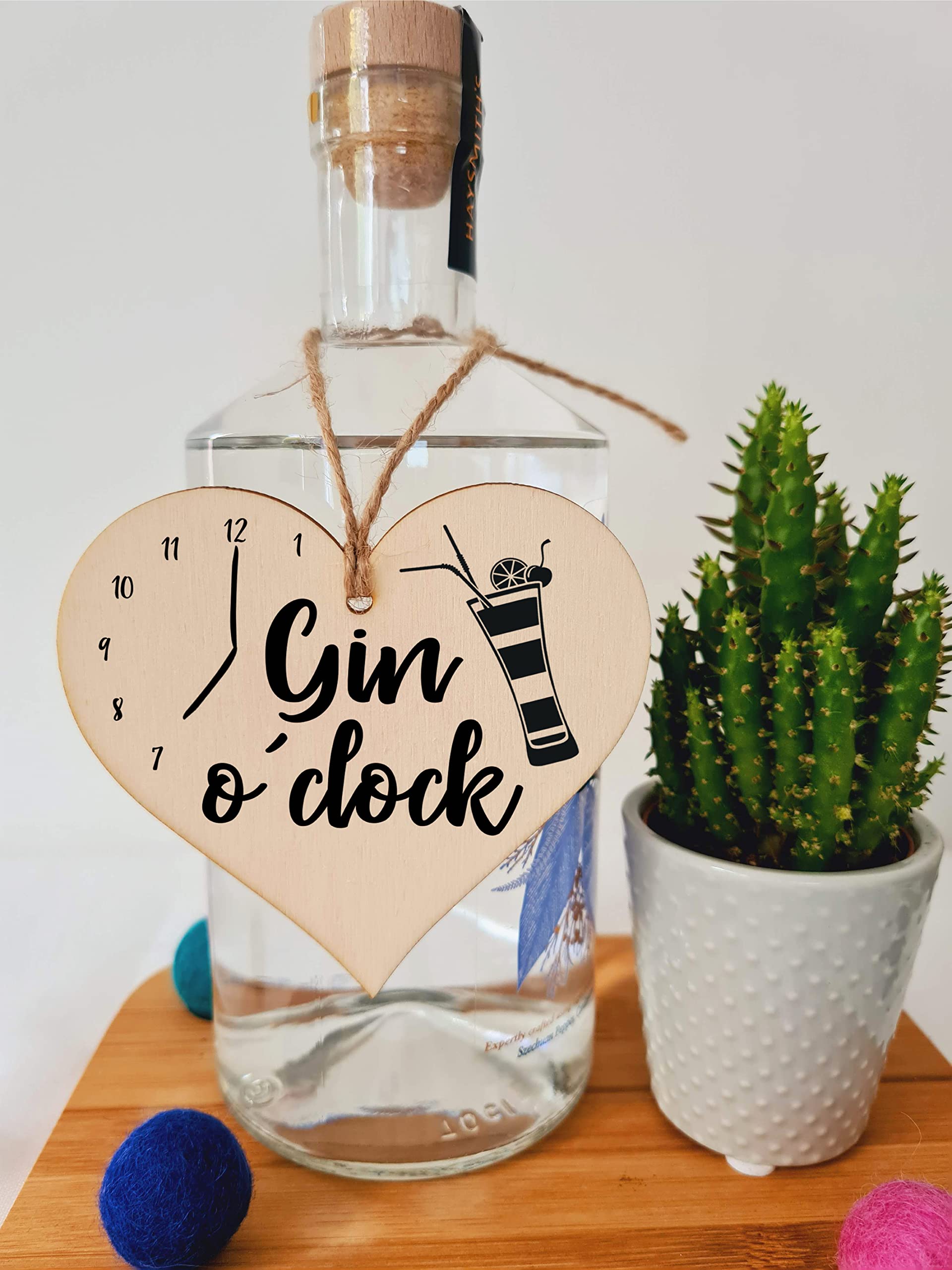 Handmade Wooden Hanging Heart Plaque Gift Perfect for Gin Lovers Novelty Funny Keepsake