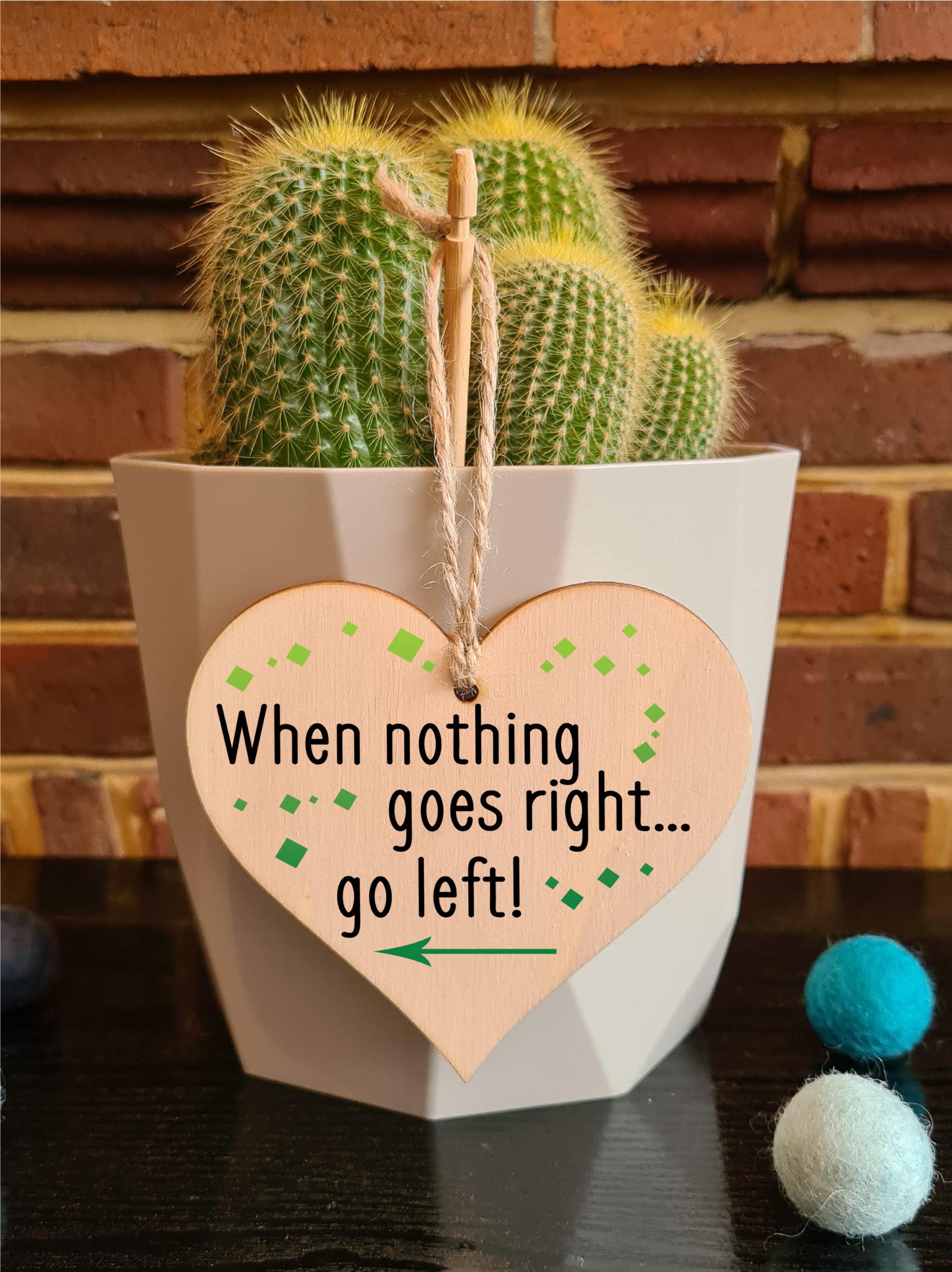 Handmade Wooden Hanging Heart Plaque Gift for Someone Special Inspirational Gift or Self Motivational Treat