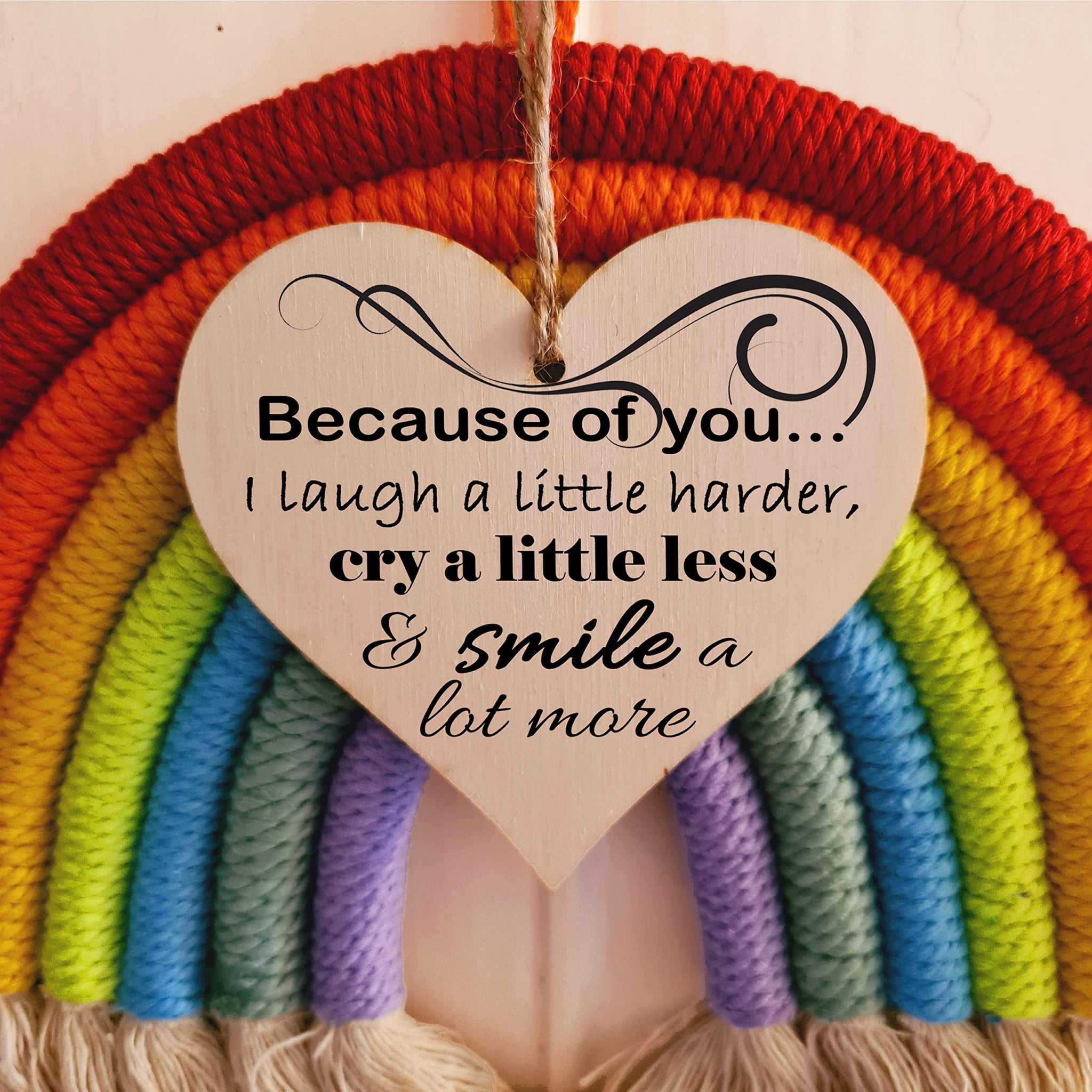 Handmade Wooden Hanging Heart Plaque Gift Perfect for your Best Friend Friendship Keepsake