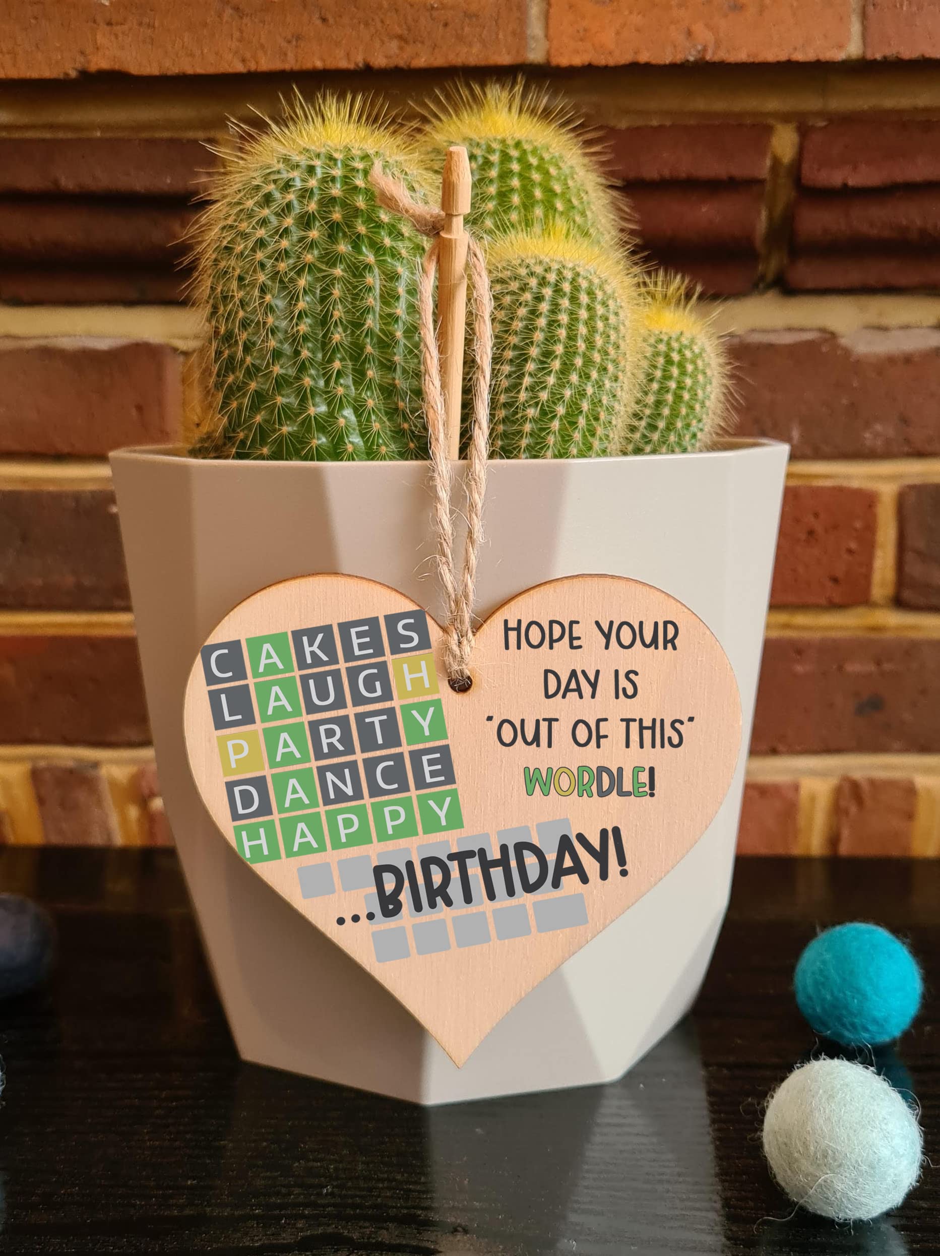 The Plum Penguin Handmade Wooden Hanging Heart Plaque Gift Happy Birthday Hope its out of this world Wordle Fun Words