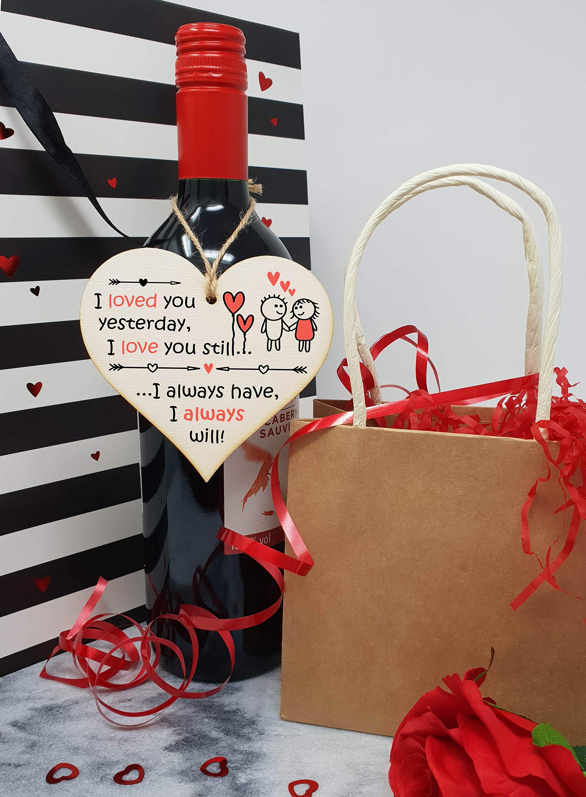 The Plum Penguin Handmade Wooden Hanging Heart Plaque Valentine's Gift for someone special boyfriend girlfriend husband wife romantic keepsake