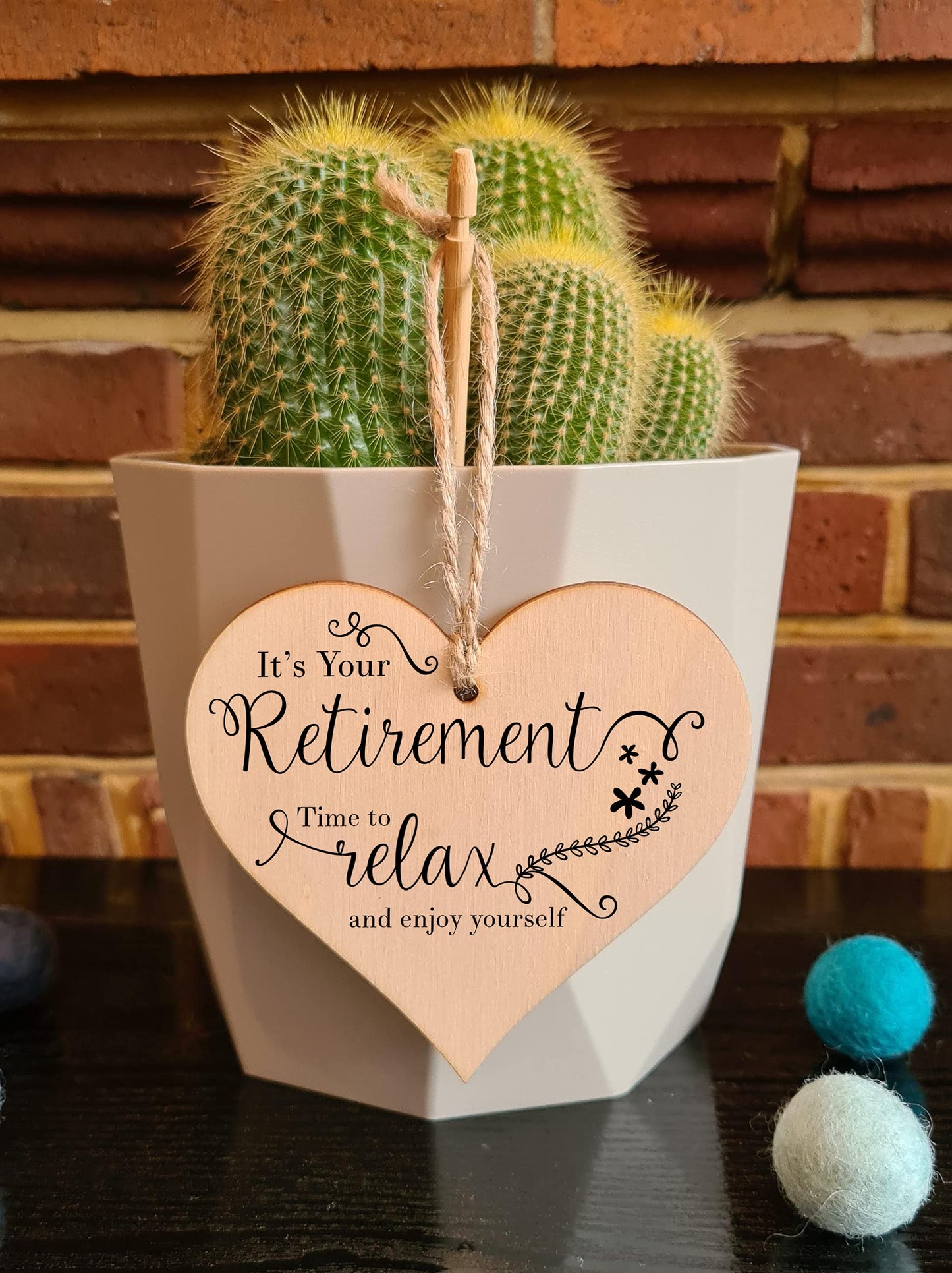 The Plum Penguin Handmade Wooden Hanging Heart Plaque Gift Retirement Relax and Enjoy Yourself Leaving Retired Present Colleague Card Alternative