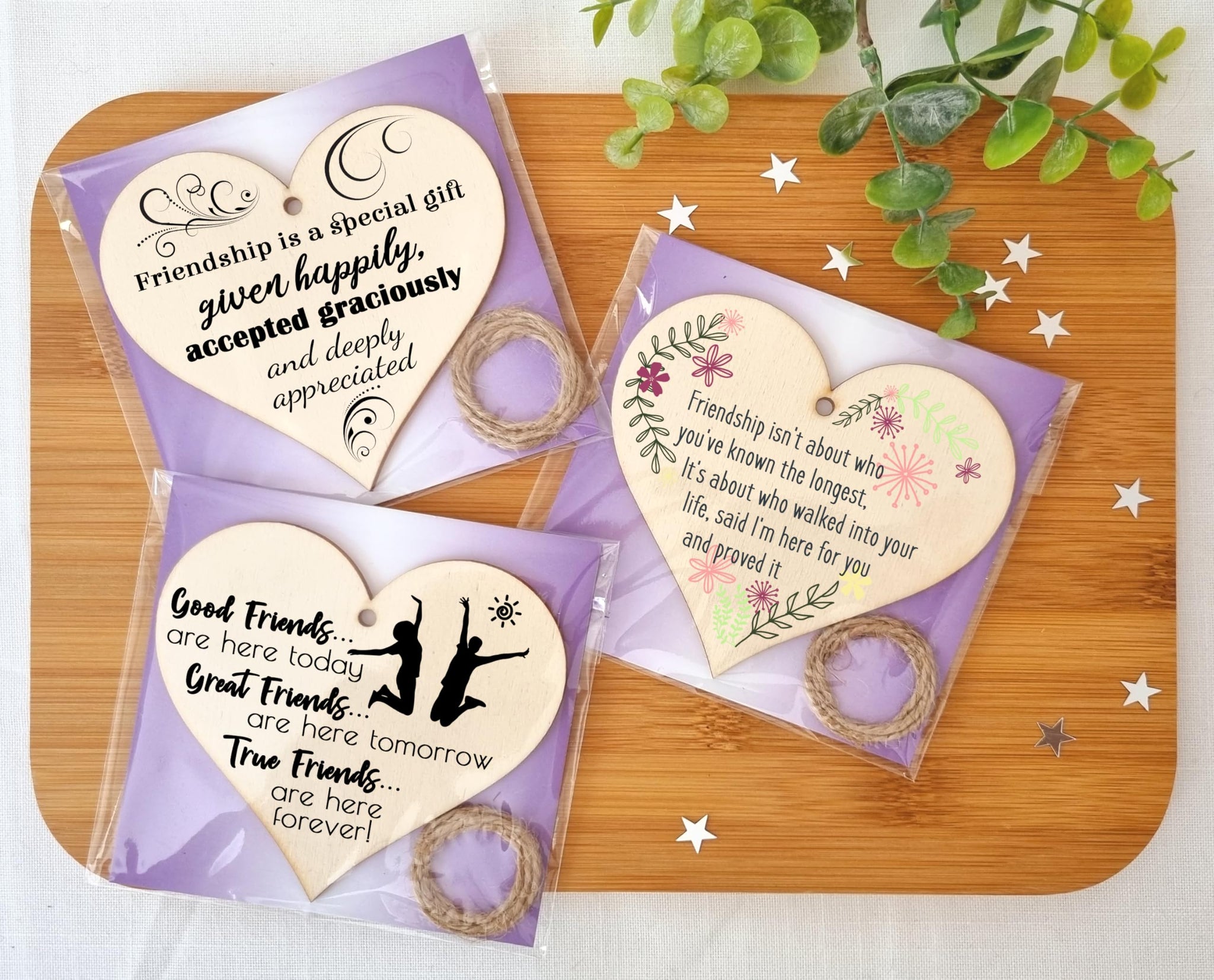 The Plum Penguin Unified Hearts Three Plaques Celebrating Timeless Friendship