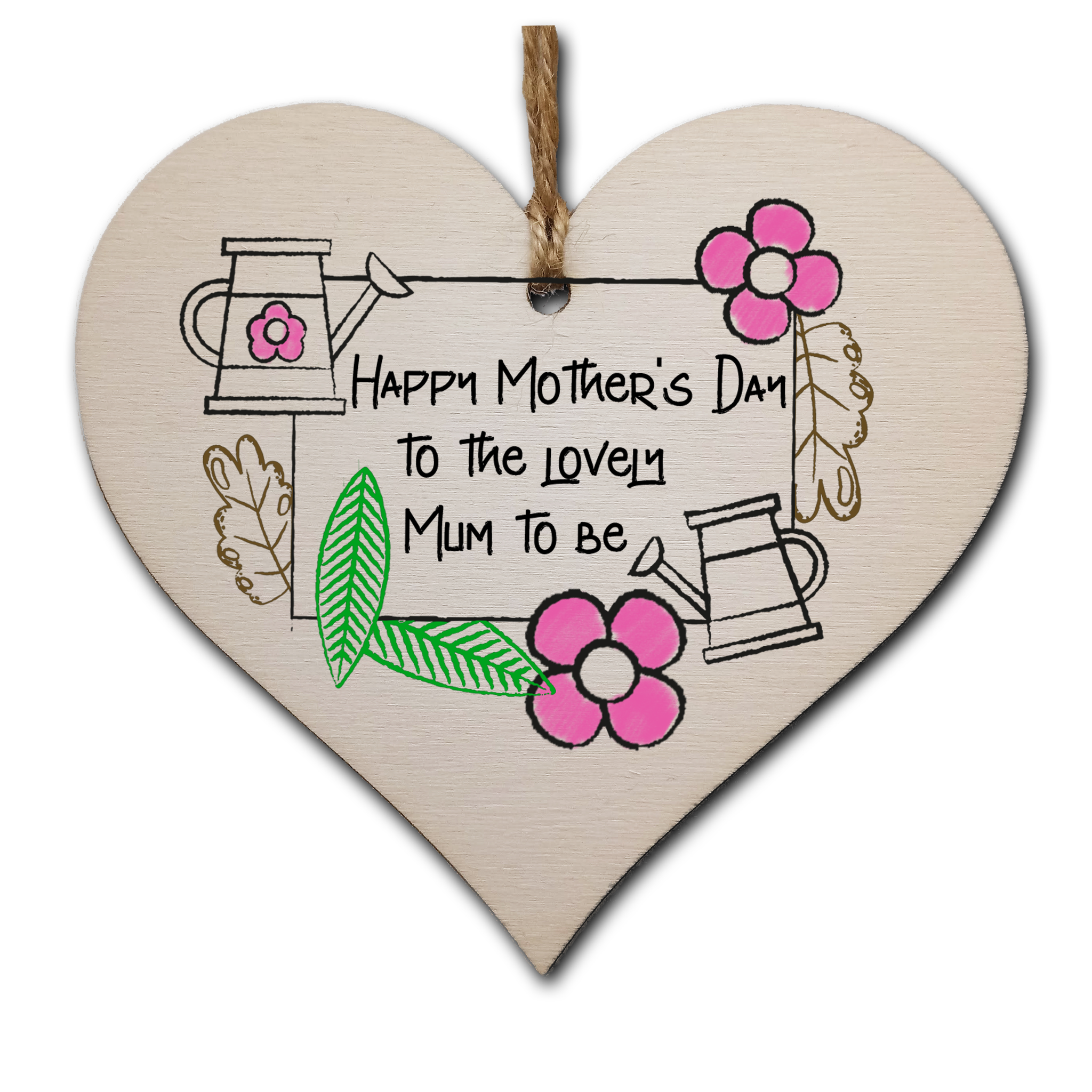 Handmade Wooden Hanging Heart Plaque Mother's Day Gift perfect for lovely Mums to be special keepsake card alternative from bump gardening flowers wall hanger for expectant mums
