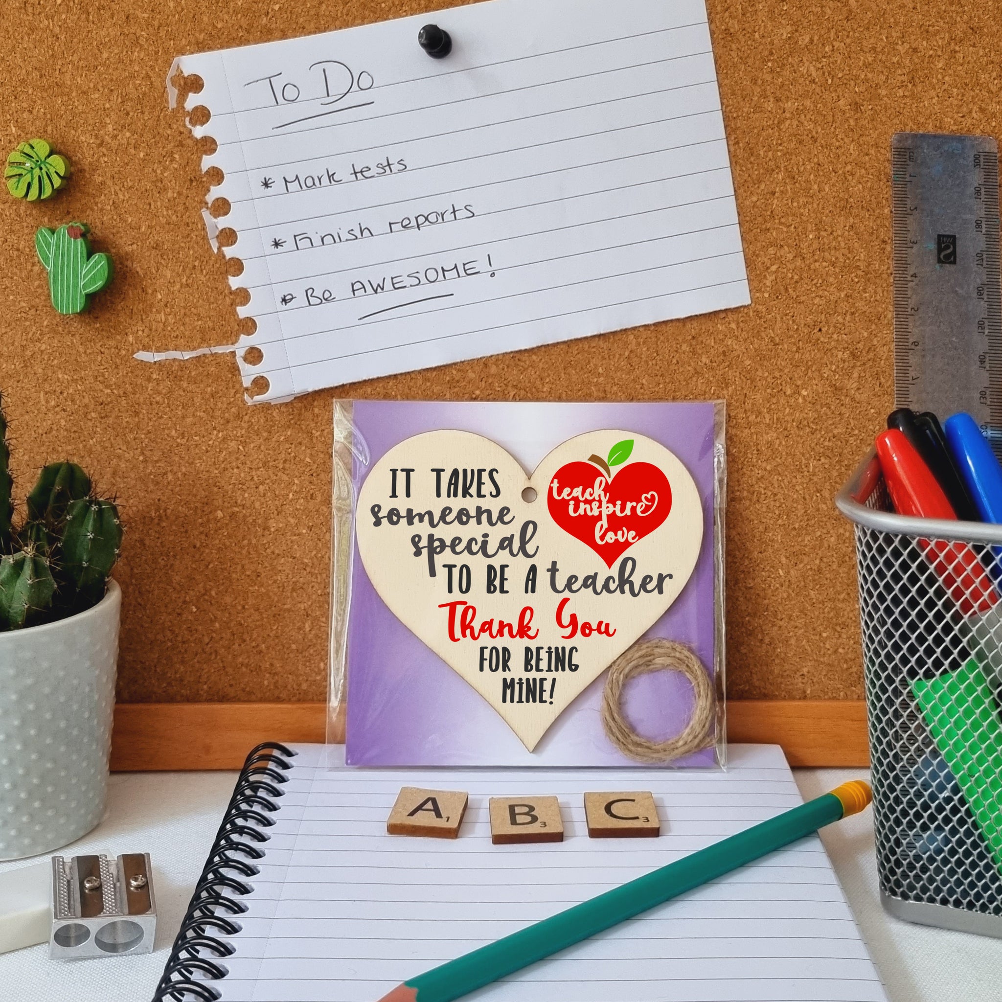 Someone Special to Be a Teacher Thank You Hanging Heart Wooden Decoration End of Term Gift Card Alternative