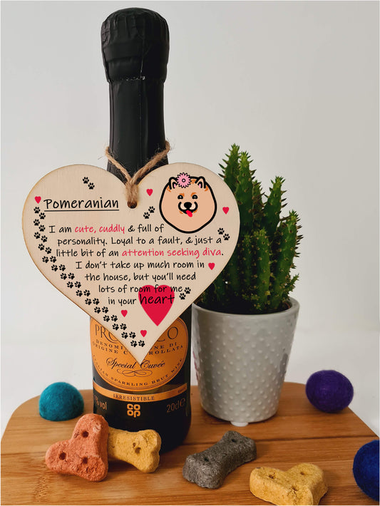 Handmade Wooden Hanging Heart Plaque Gift Perfect for Dog Lovers Pet Keepsake Novelty Decoration