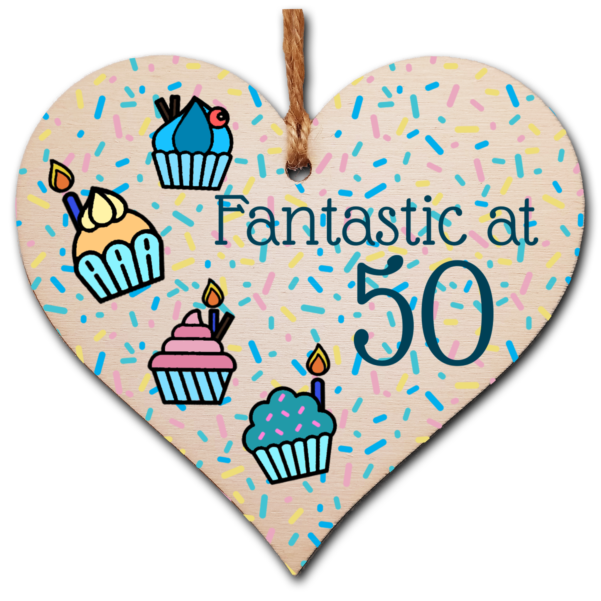 Handmade Wooden Hanging Heart Plaque Gift Fantastic At Fifty Birthday Card Alternative Wall Hanger Bottle Decoration Never Too Old